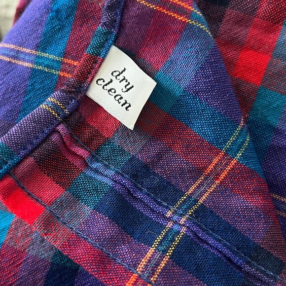Pendleton 100% Wool Purple Plaid Flannel Button Up Vintage 90's Large - Picture 13 of 13